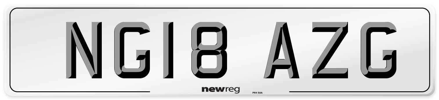 NG18 AZG Number Plate from New Reg